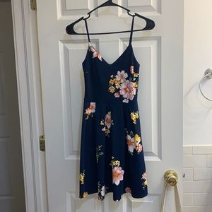 Navy blue floral dress